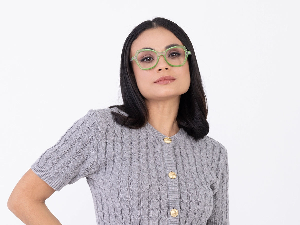 Green & Matte Clear Butterfly Glasses-52