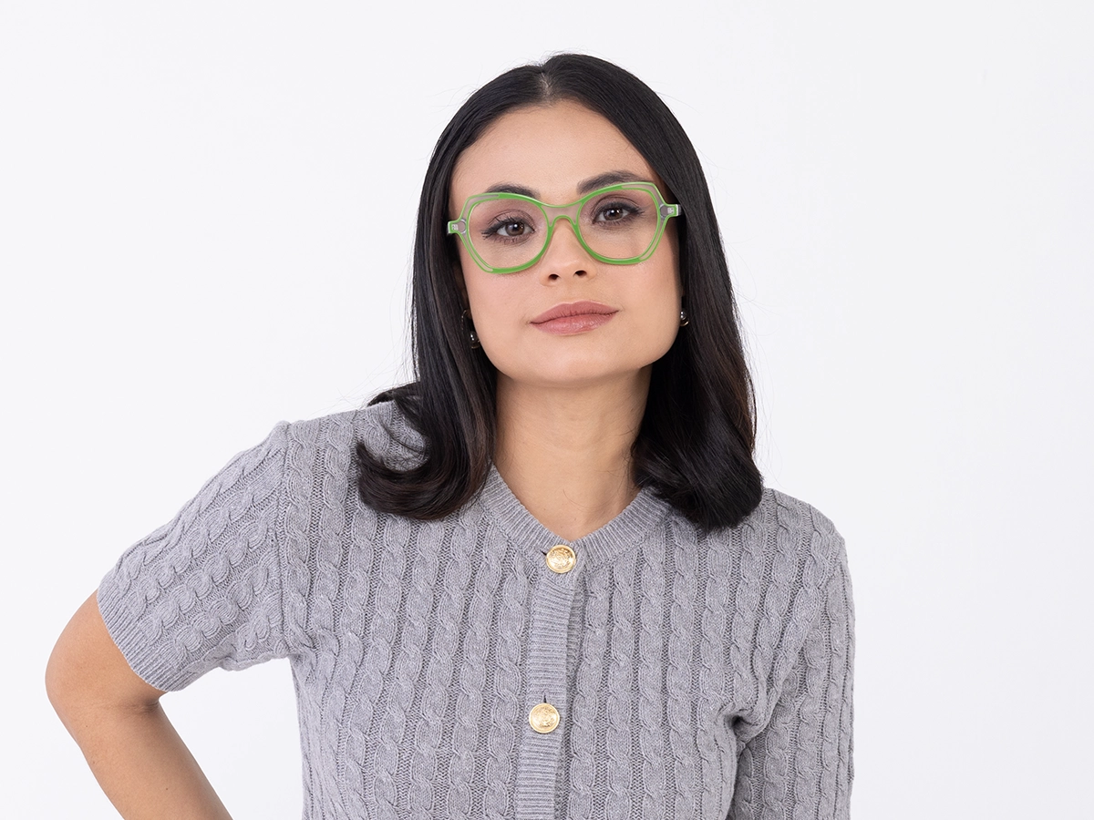 Green & Matte Clear Butterfly Glasses-51