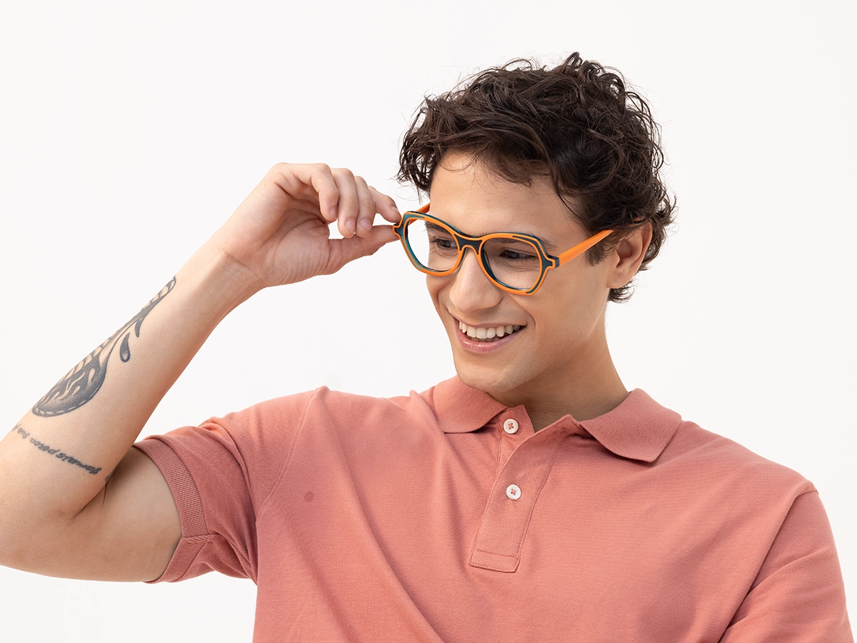 Orange & Matte Crystal Blue Butterfly Glasses-43