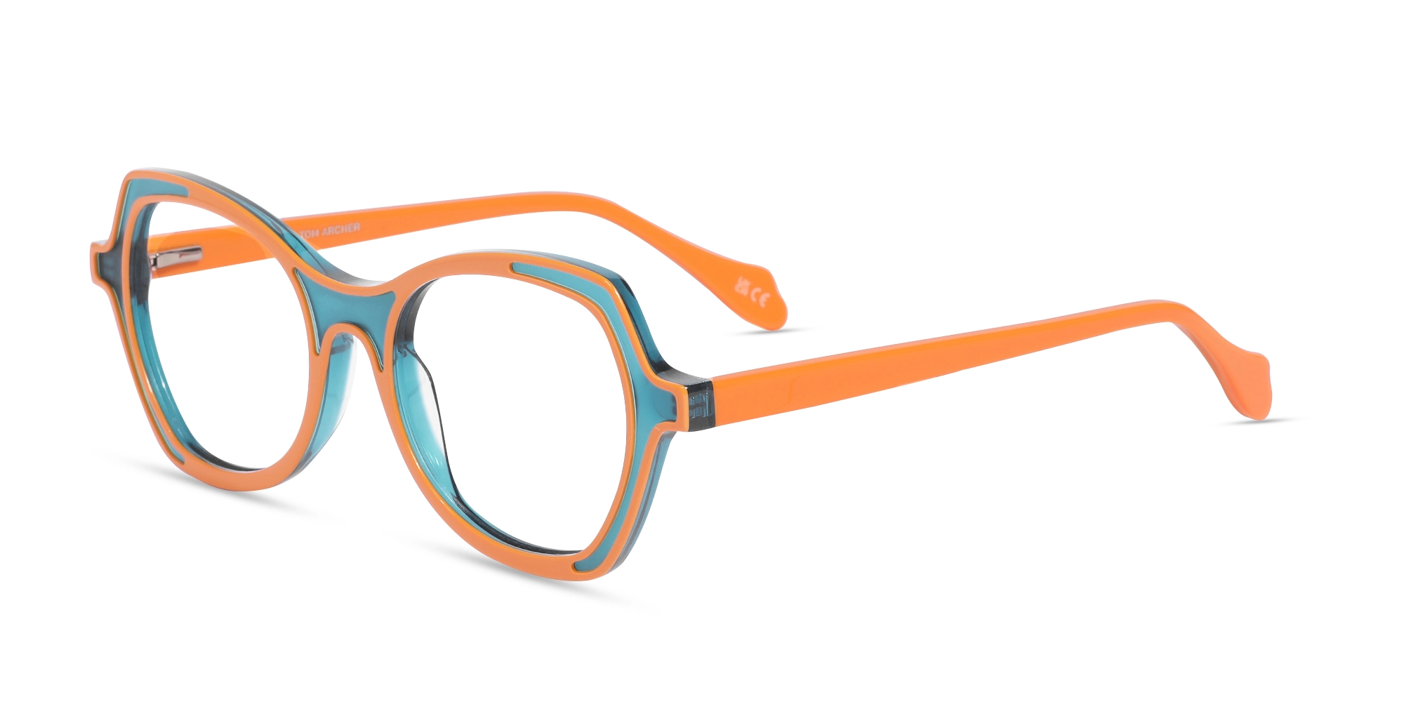 Orange & Matte Crystal Blue Butterfly Glasses-3