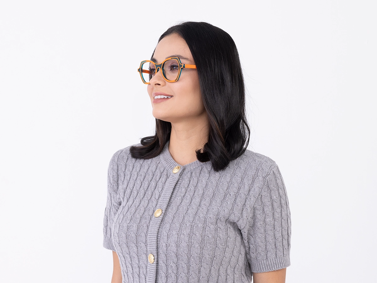 Orange & Matte Crystal Blue Butterfly Glasses-52