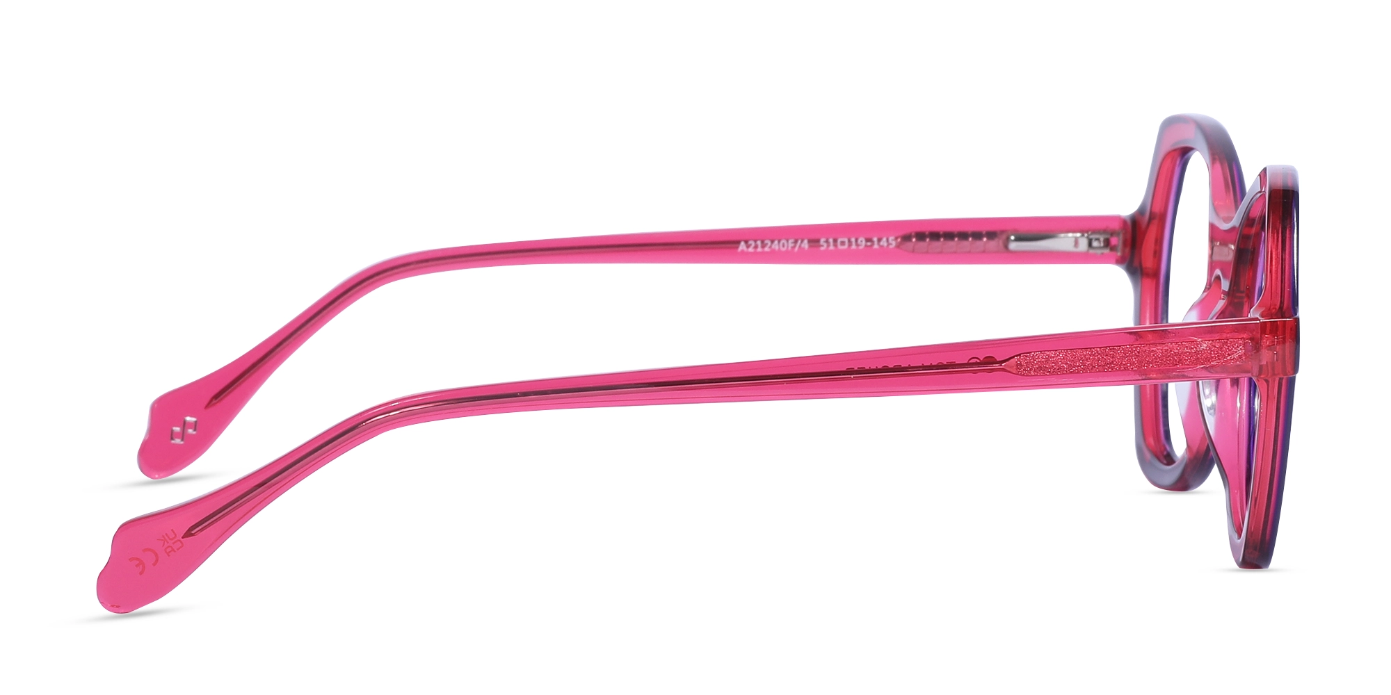 Denim Blue & Matte Rose Pink Butterfly Glasses-4