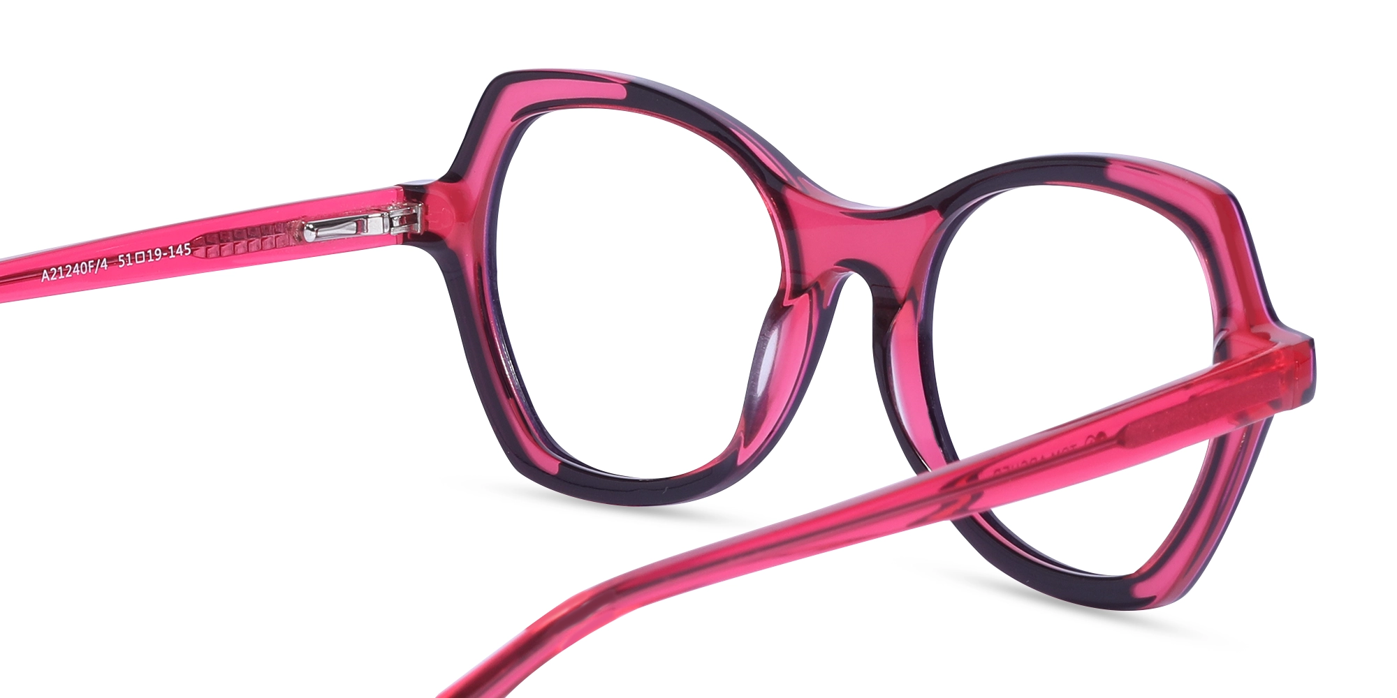 Denim Blue & Matte Rose Pink Butterfly Glasses-5