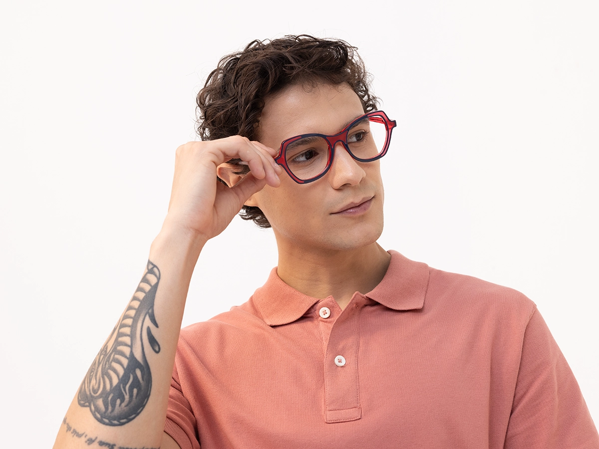Denim Blue & Matte Rose Pink Butterfly Glasses-43