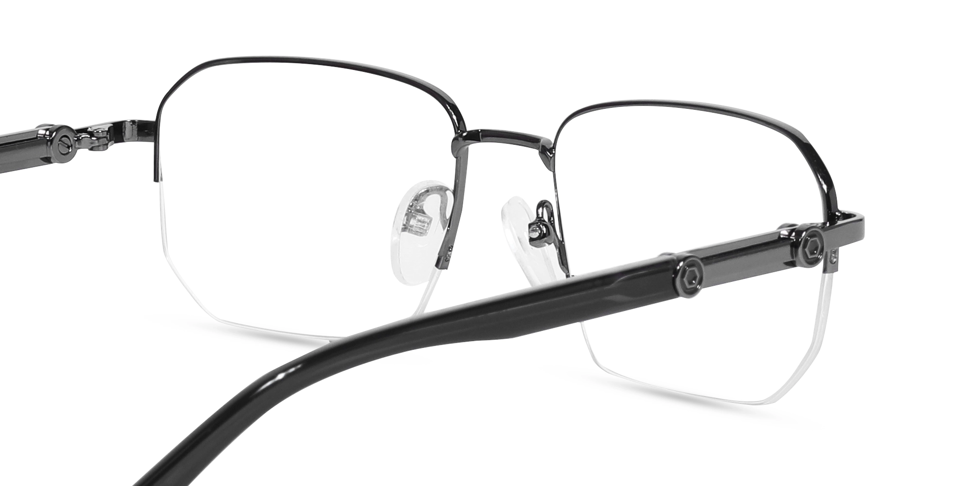 Gunmetal Rectangle Eyeglasses 5