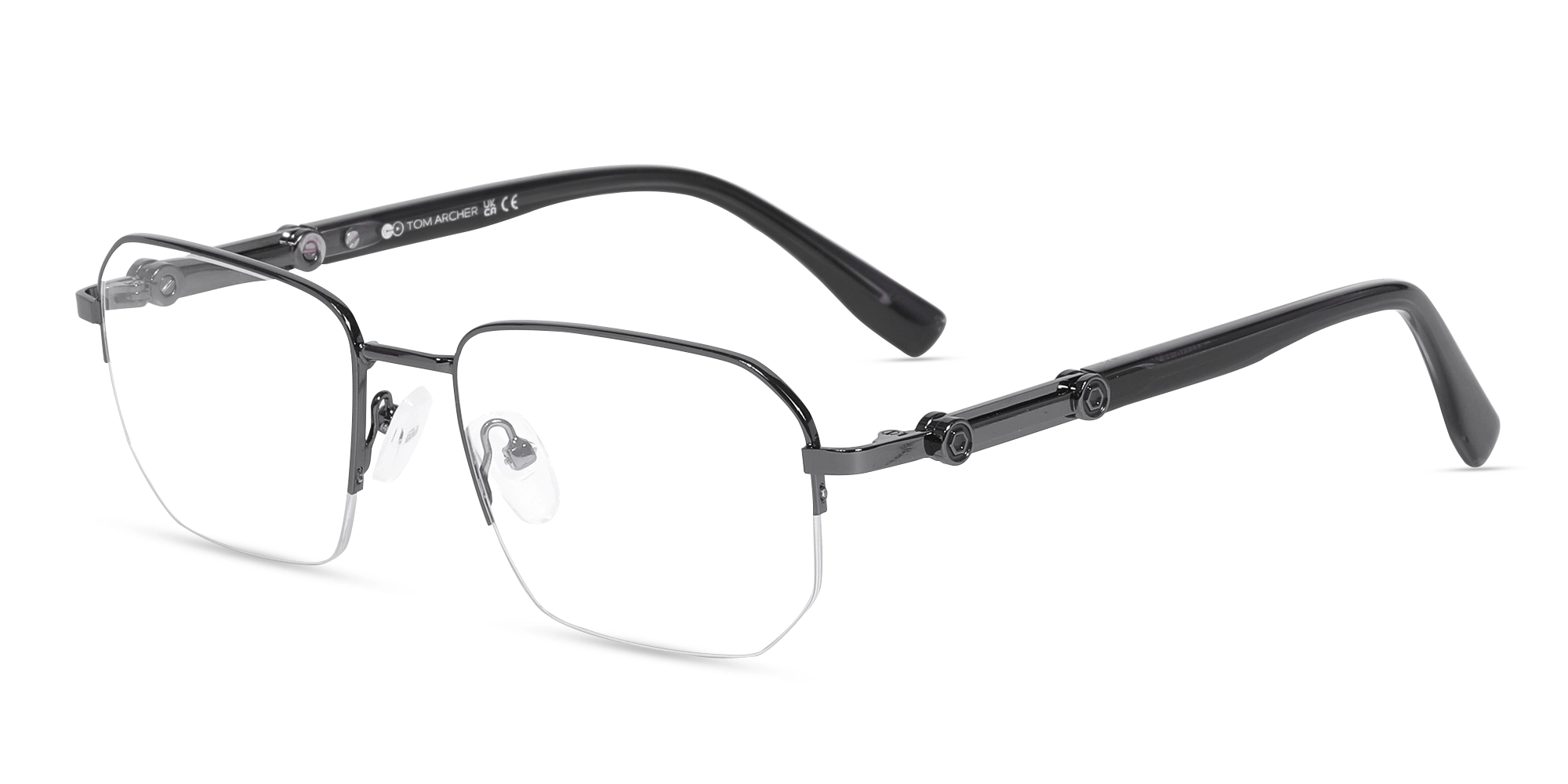 Gunmetal Rectangle Eyeglasses 3