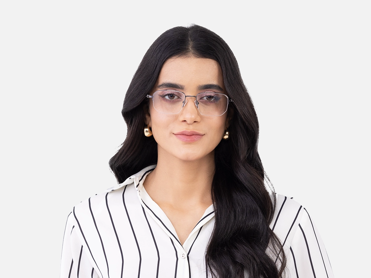Gunmetal Rectangle Eyeglasses 51