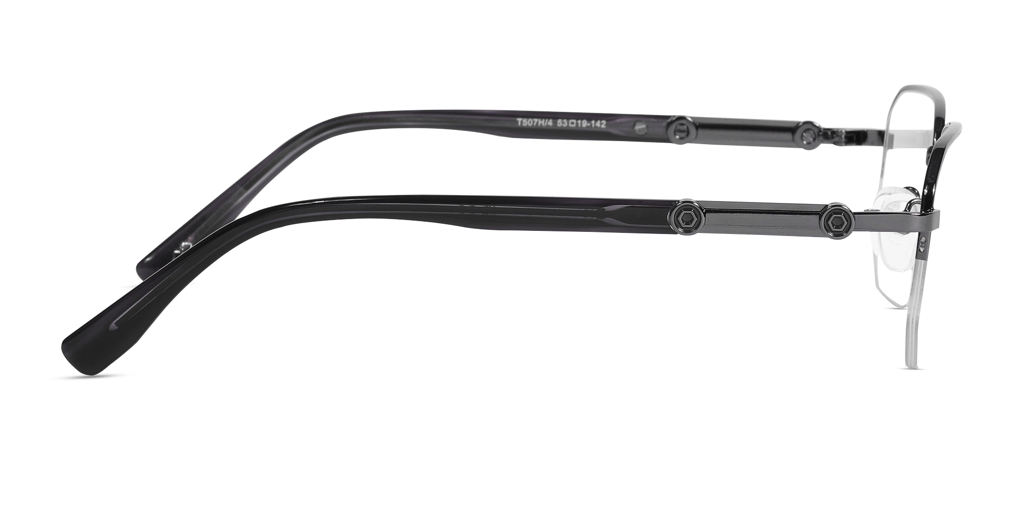 Gunmetal Rectangle Eyeglasses 4