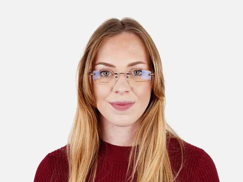 brown rectangular rimless metal glasses frames-2