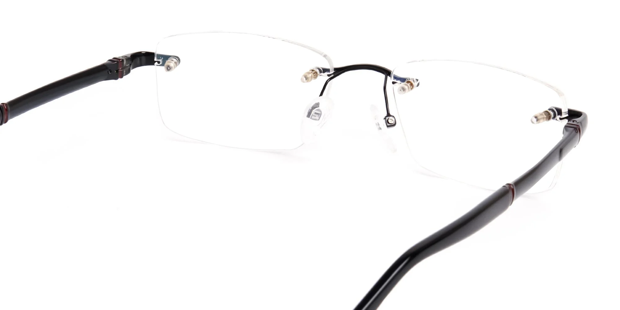 black rectangular rimless titan glasses frames-5