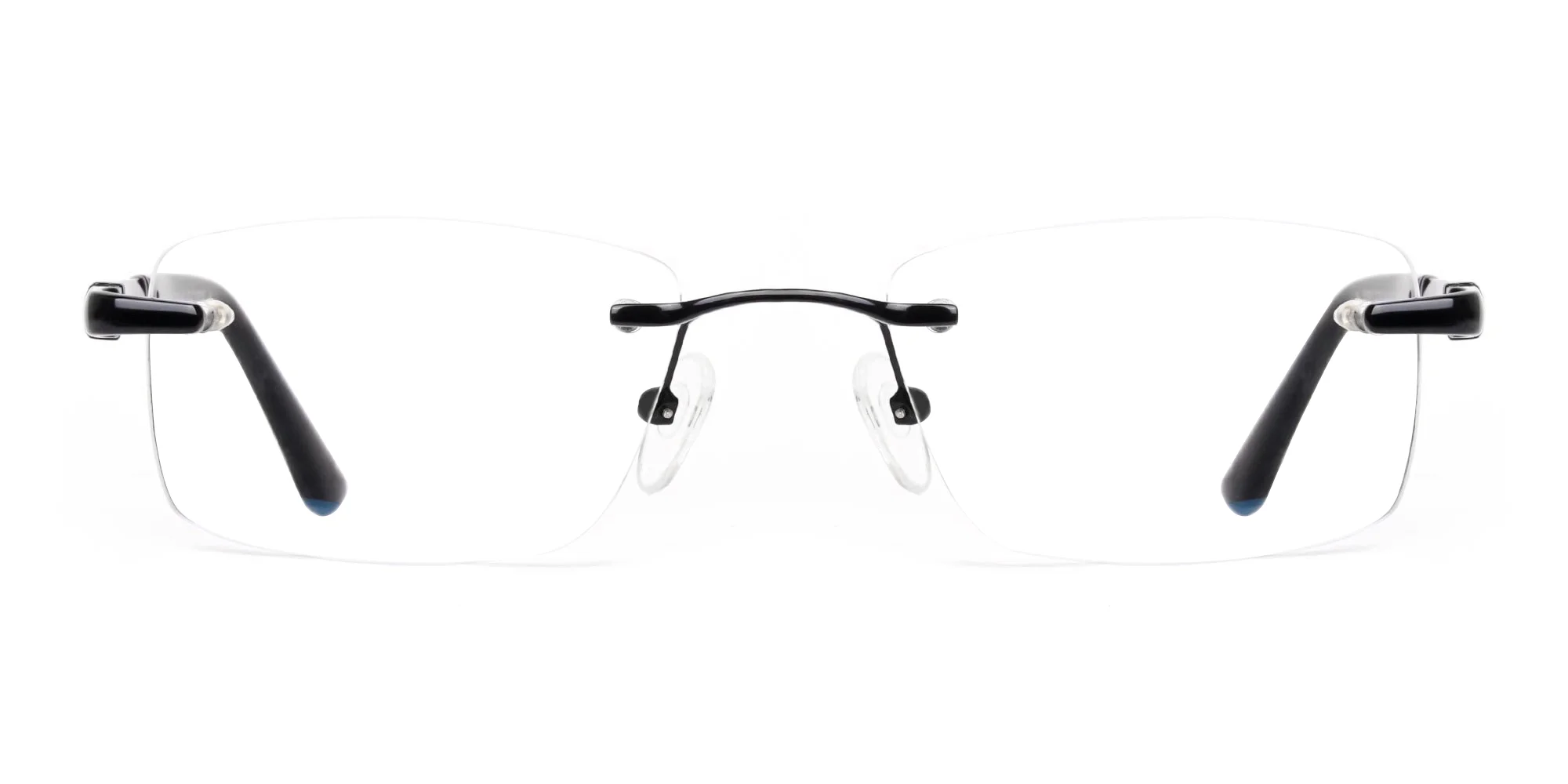 black rectangular rimless titan glasses frames-1