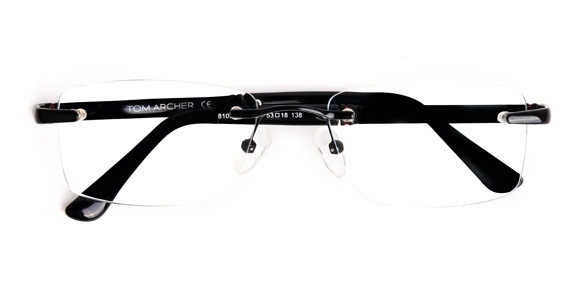 black rectangular rimless titan glasses frames-6