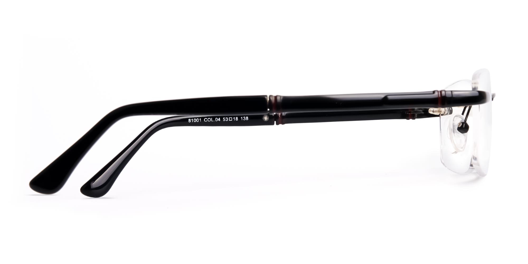 black rectangular rimless titan glasses frames-4