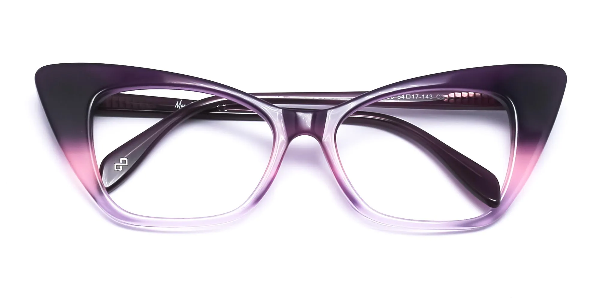 Retro Purple Thick Cat Eye Glasses-2