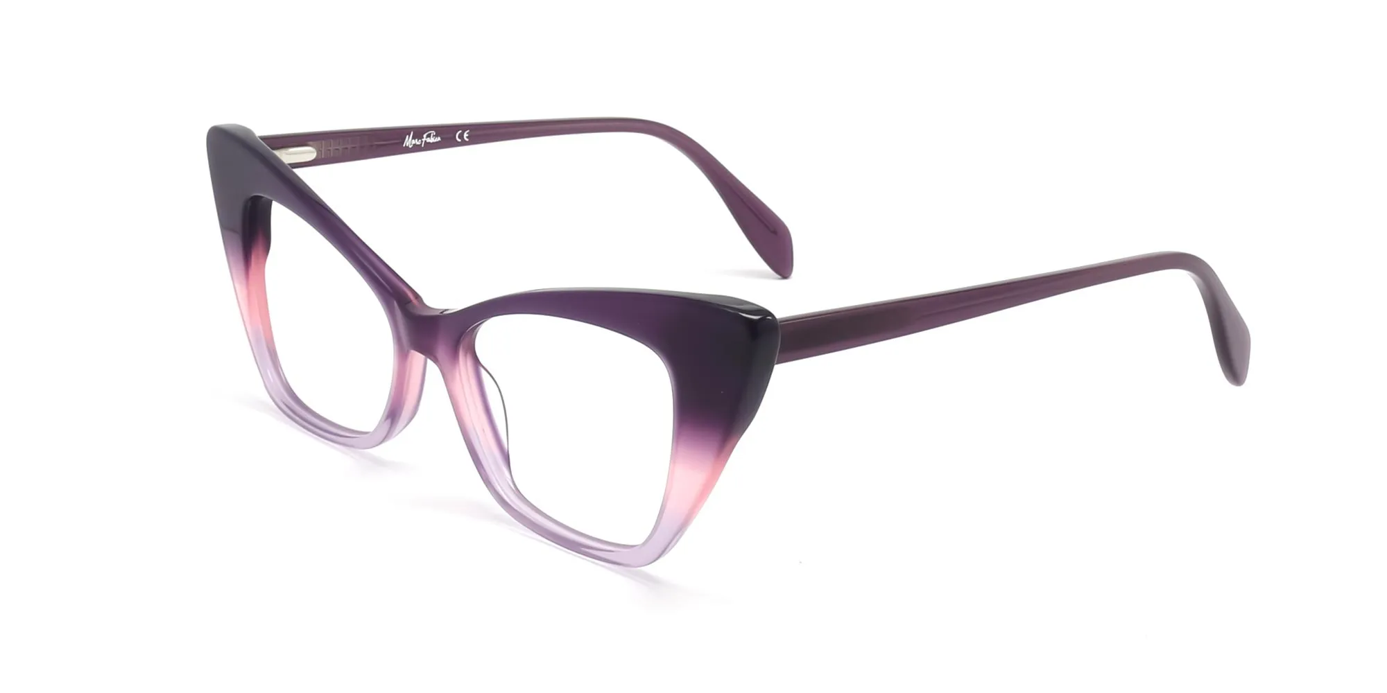 Retro Purple Thick Cat Eye Glasses-2