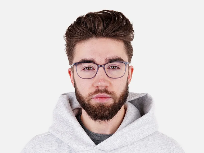 Crystal Grey Square Rectangular Glasses Frames -2