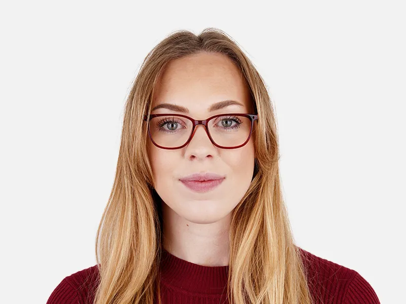 Dark Red Square and Rectangular Glasses Frames-2