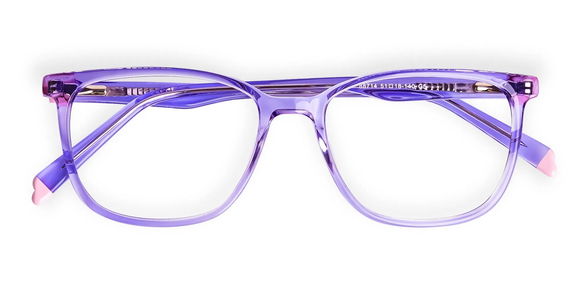 Crystal Light Purple Square and Rectangular Glasses Frames-2