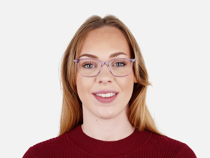 Crystal Light Purple Square and Rectangular Glasses Frames-2