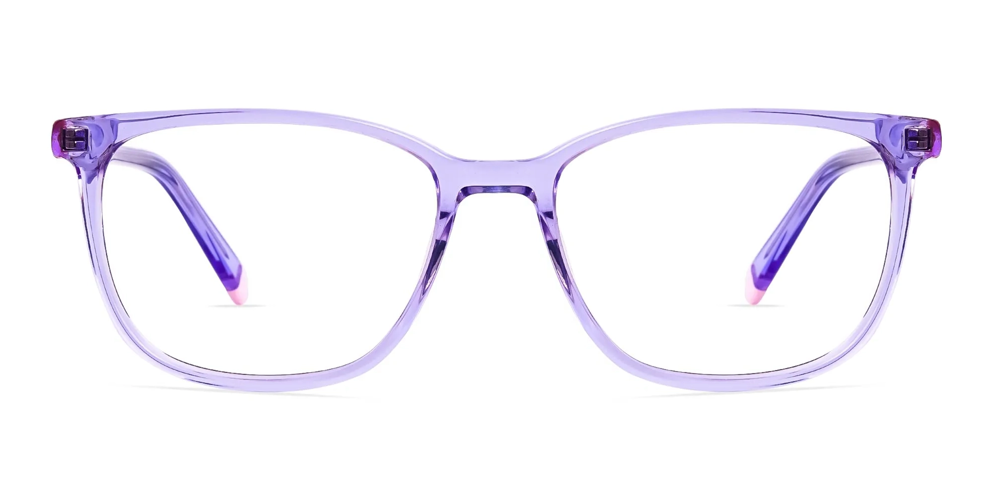 Crystal Light Purple Square and Rectangular Glasses Frames-2