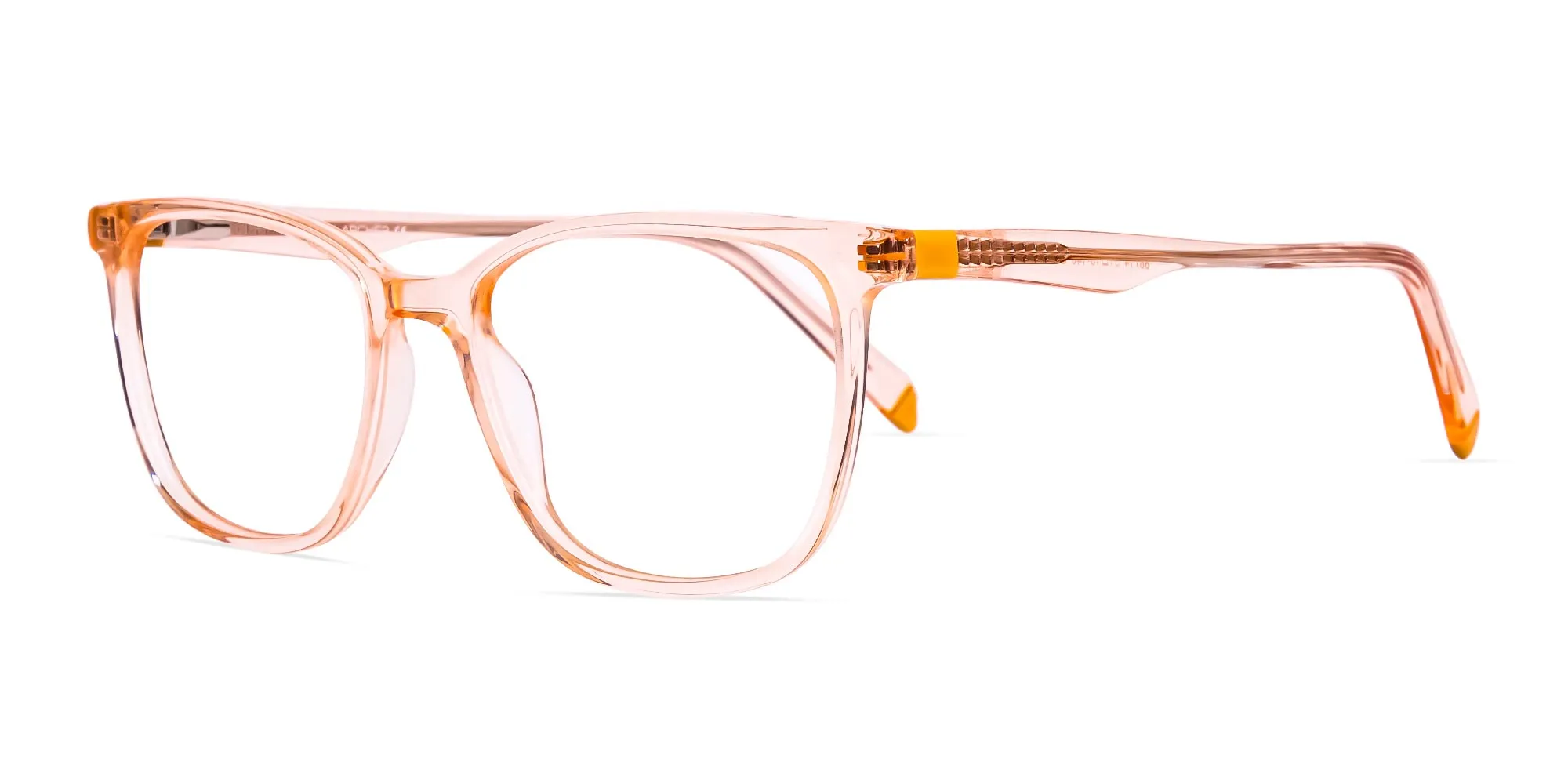 Transparent or crystal clear Orange square and Rectangular Glasses Frames-2