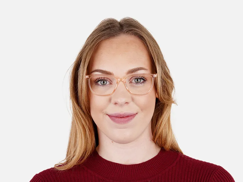 Transparent or crystal clear Orange square and Rectangular Glasses Frames-2