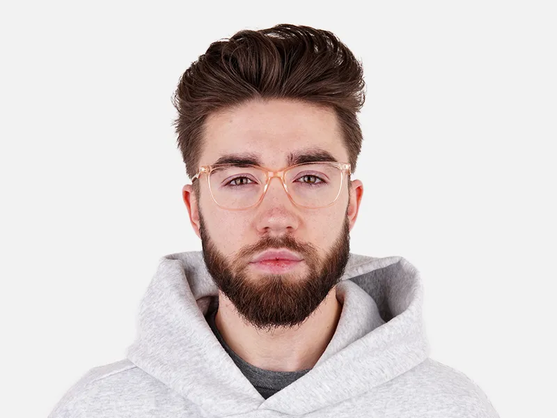 Transparent or crystal clear Orange square and Rectangular Glasses Frames-2