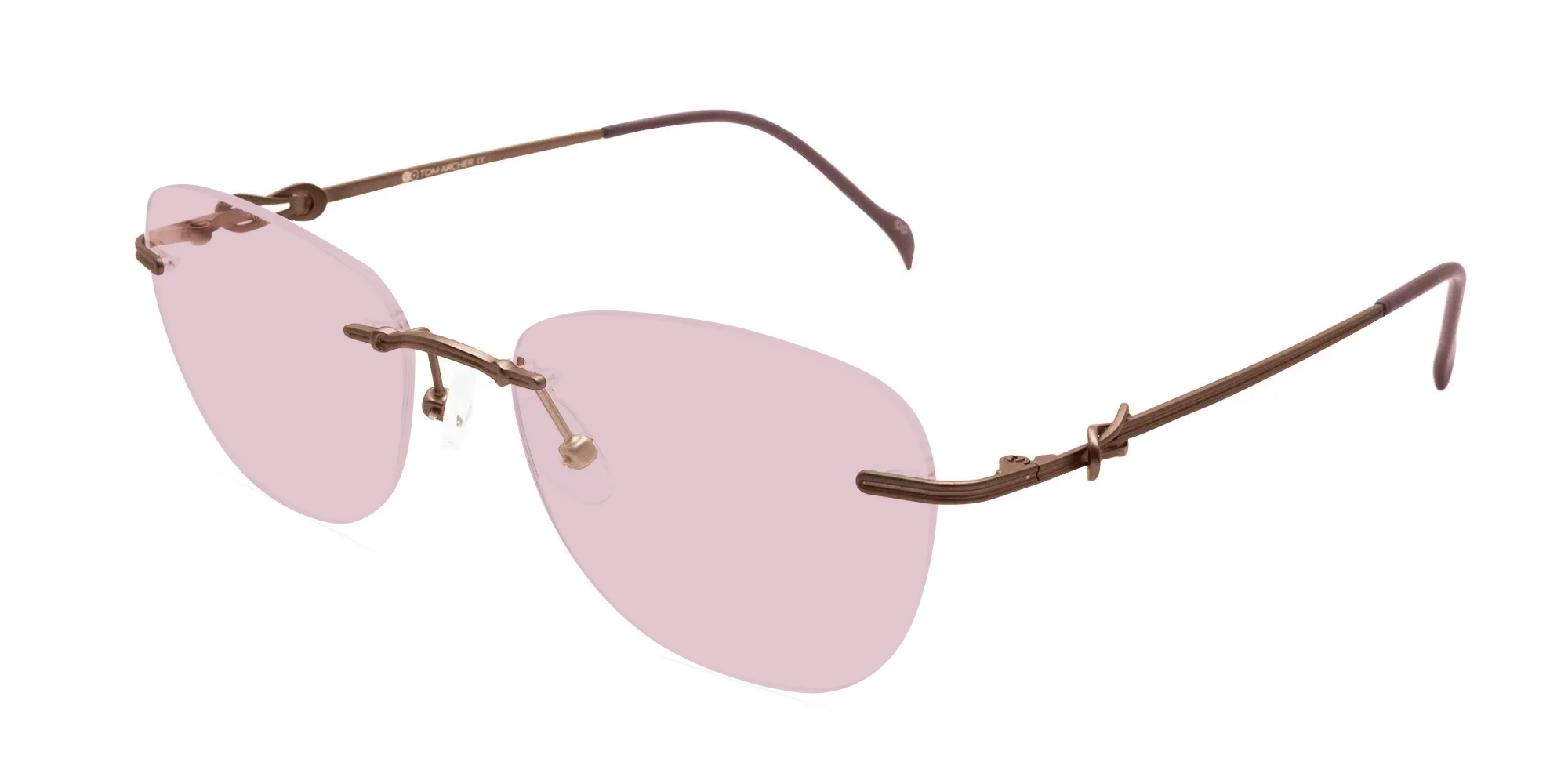 Pink Rimless Sunglasses-3