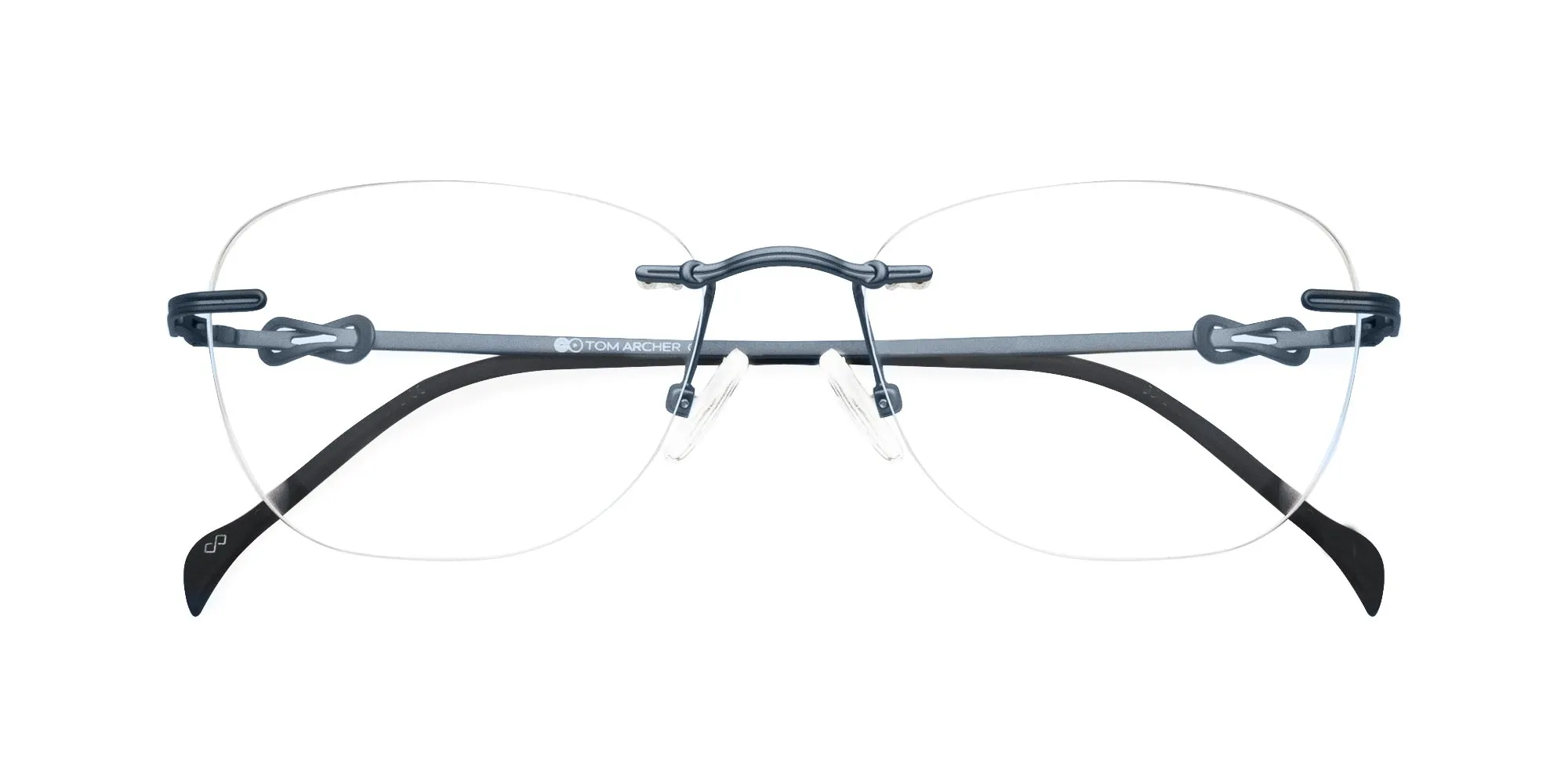 Blue Cat Eye Frameless Glasses-2