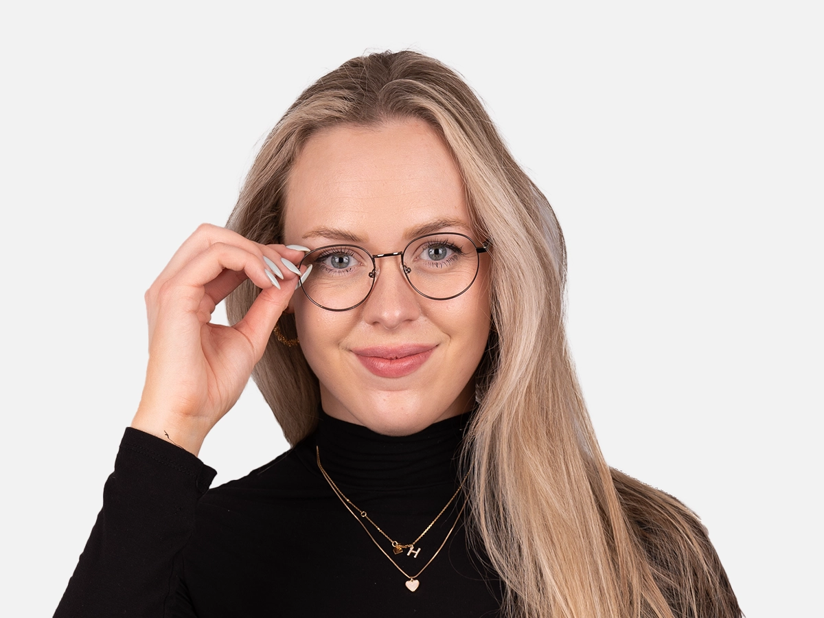 Black Metal Frame Glasses-53