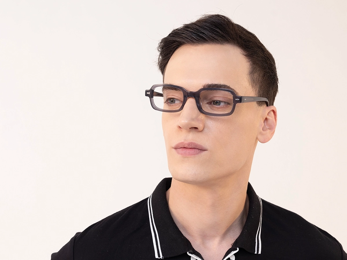 Crystal Grey Rectangle Glasses 43