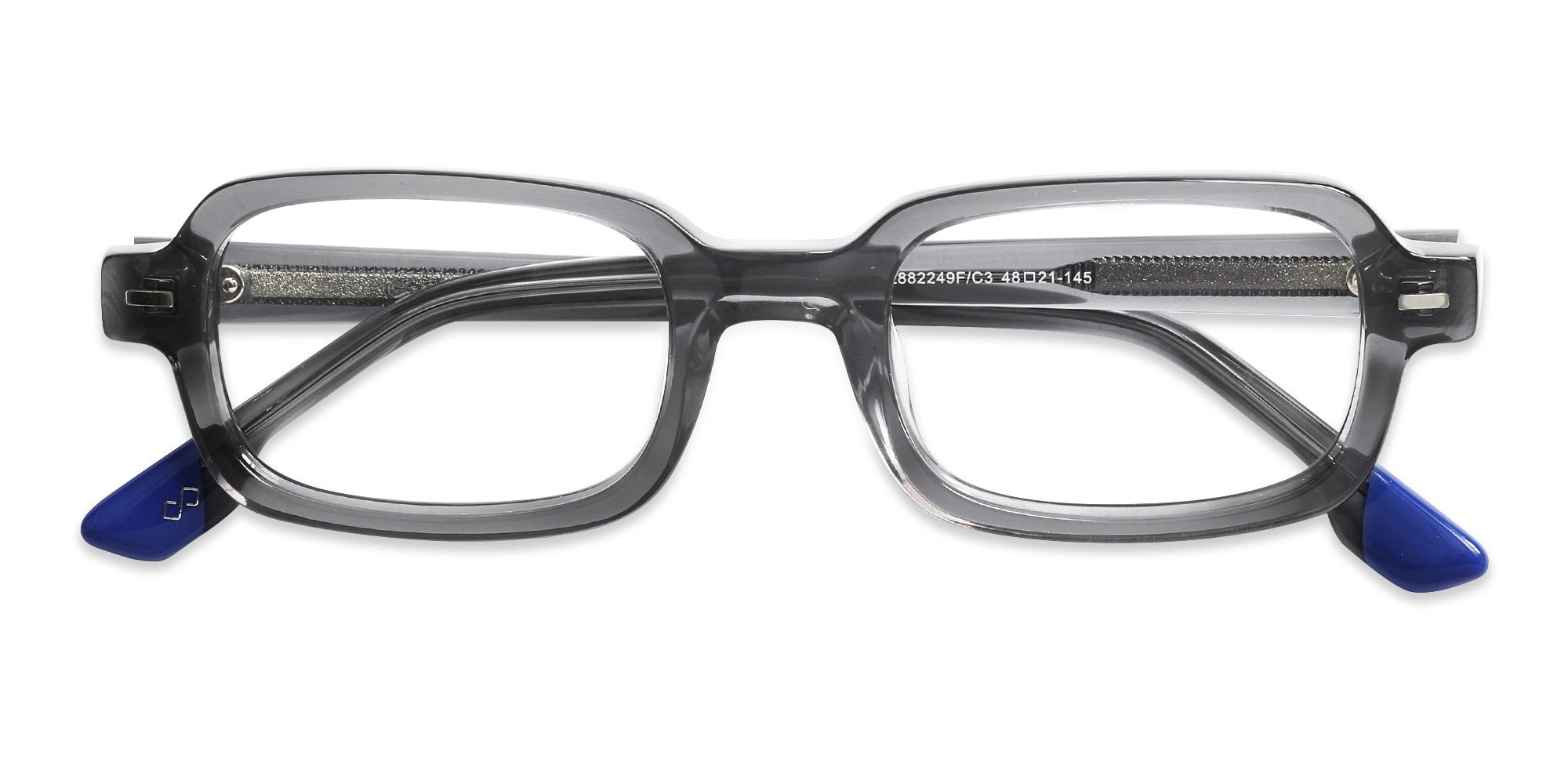 Crystal Grey Rectangle Glasses 6