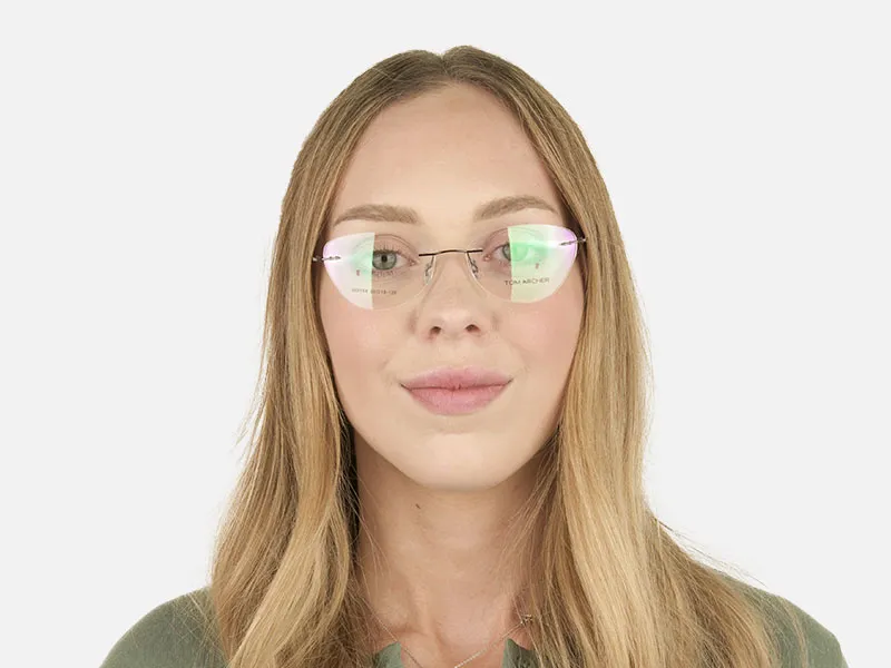 Gunmetal Rimless Cat-Eye Glasses -2