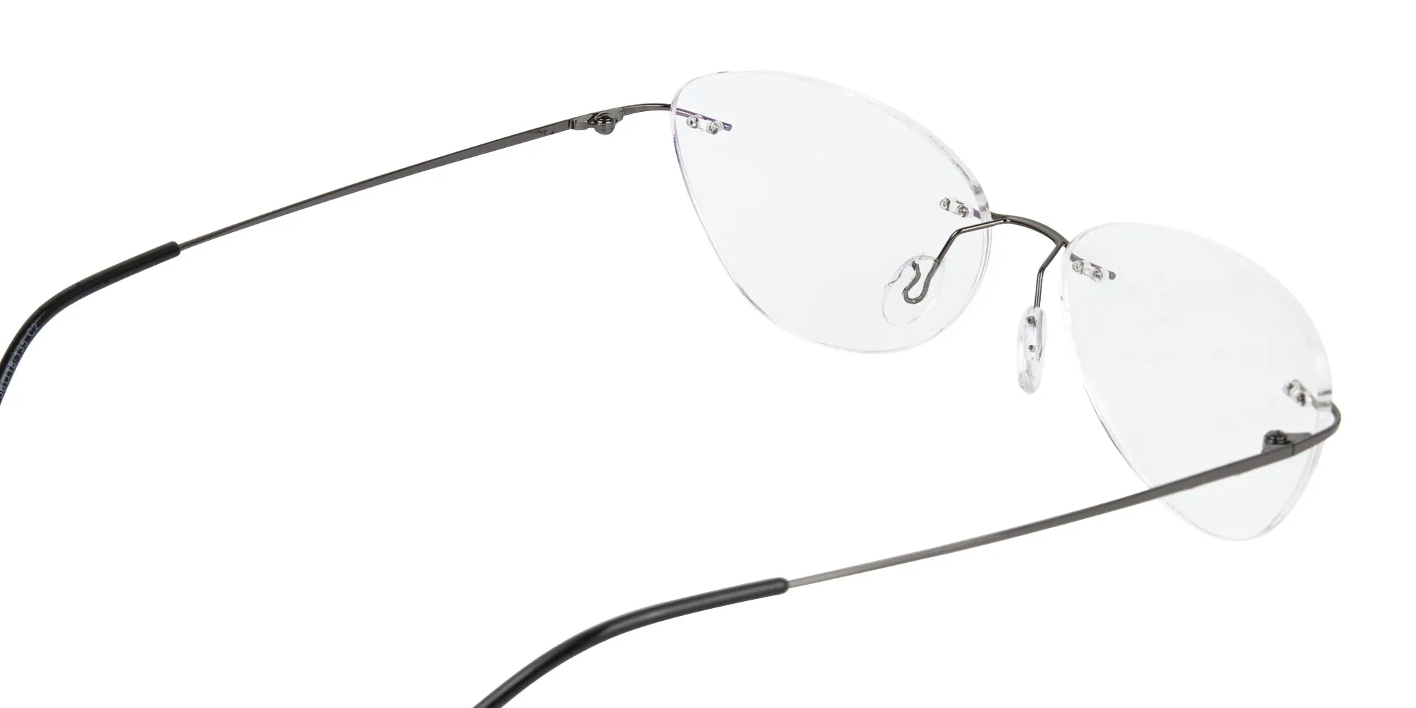 Gunmetal Rimless Cat-Eye Glasses -2