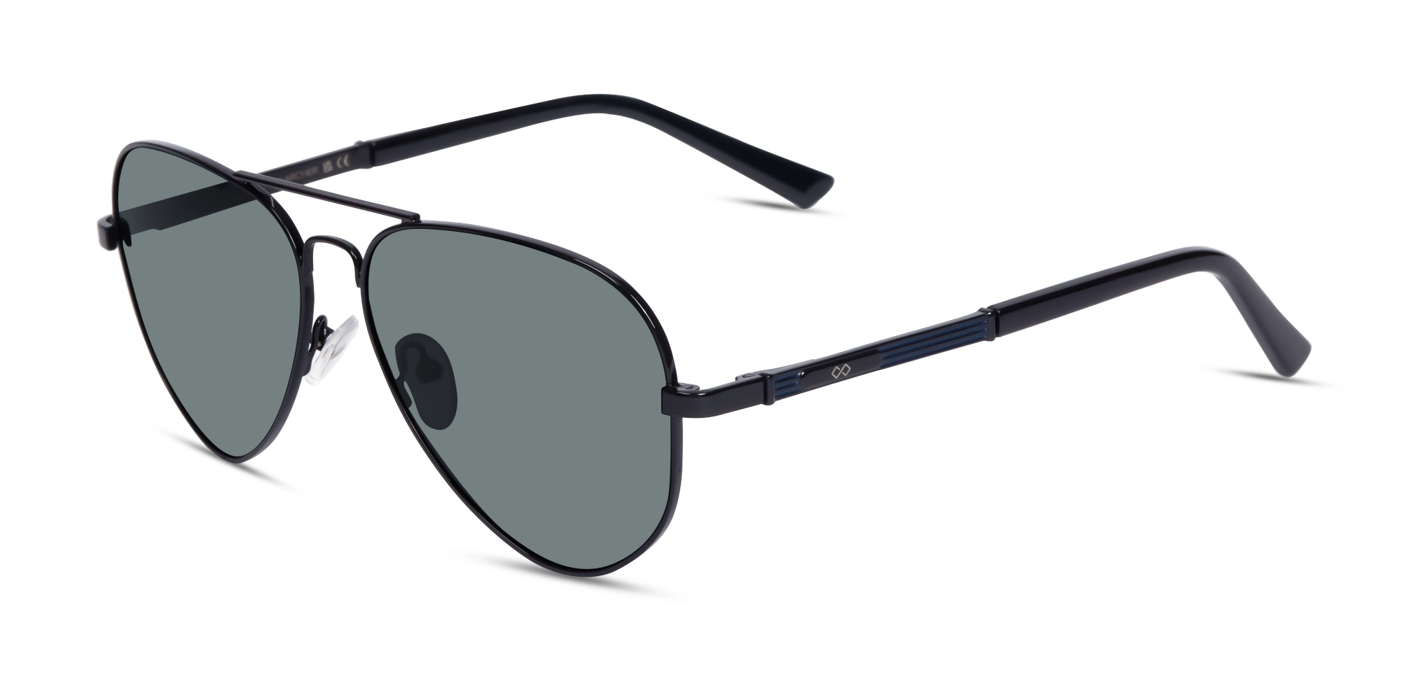 Black Lightweight Metal Pilot Sunglasses 3