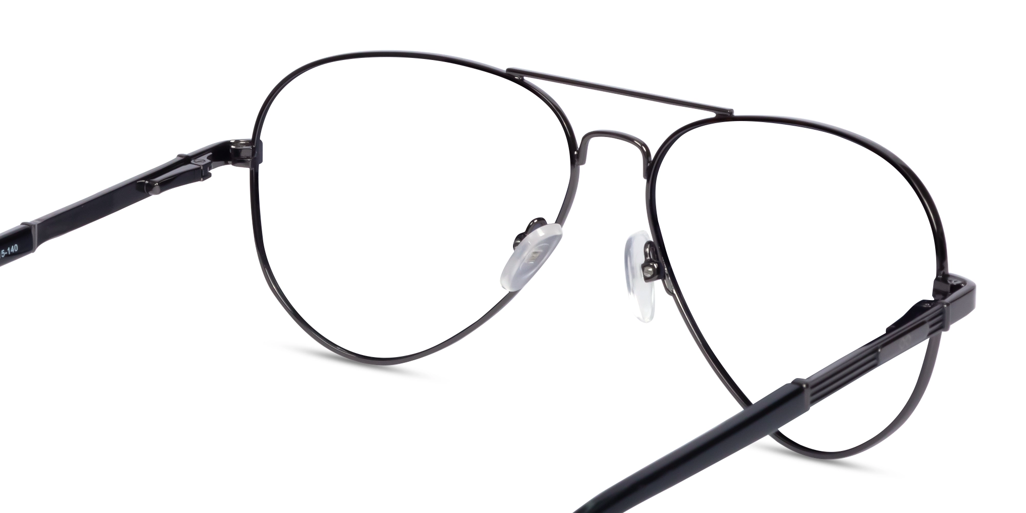 Lightweight Gunmetal Pilot Full-Rim Glasses