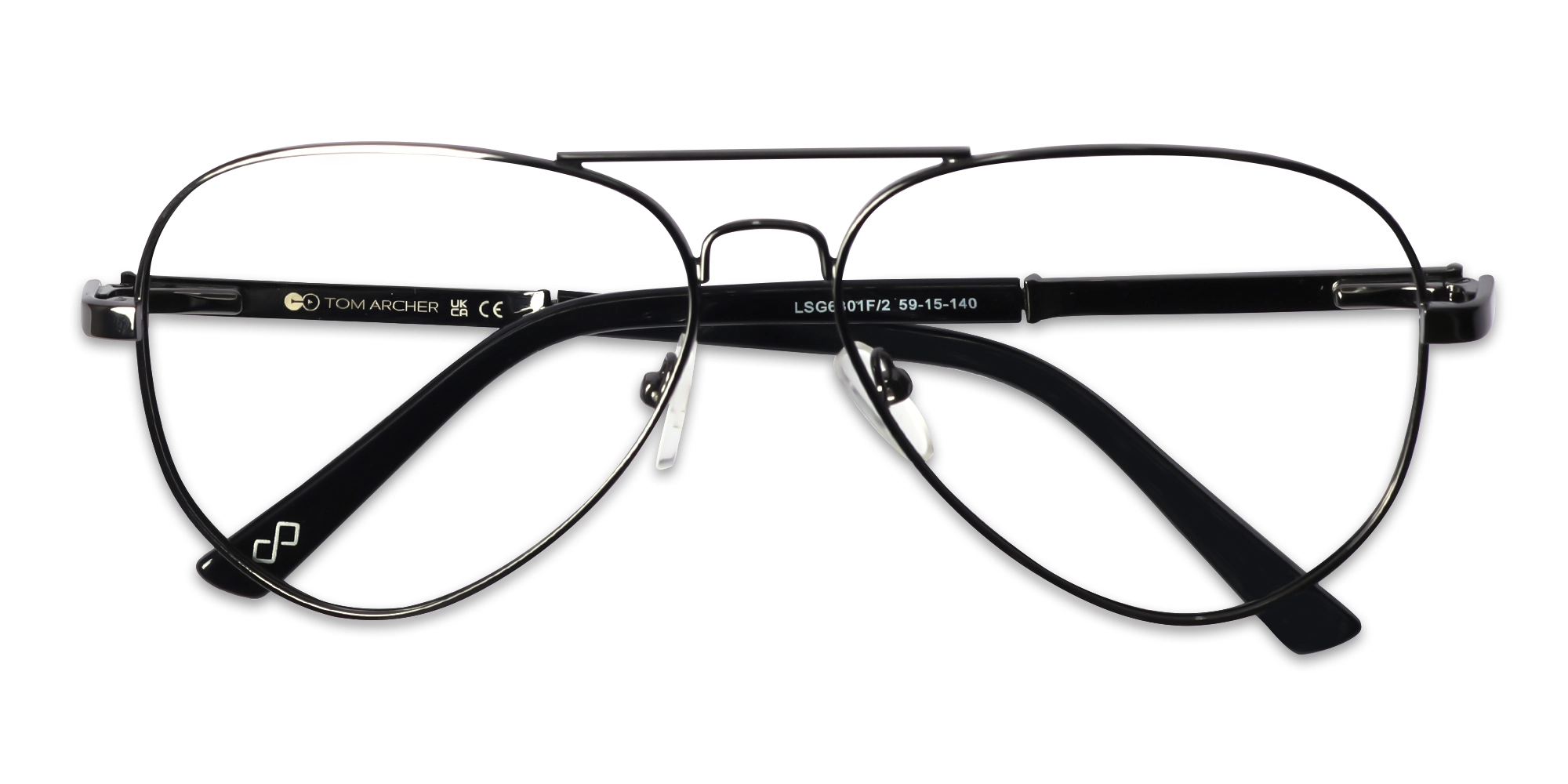 Lightweight Gunmetal Pilot Full-Rim Glasses