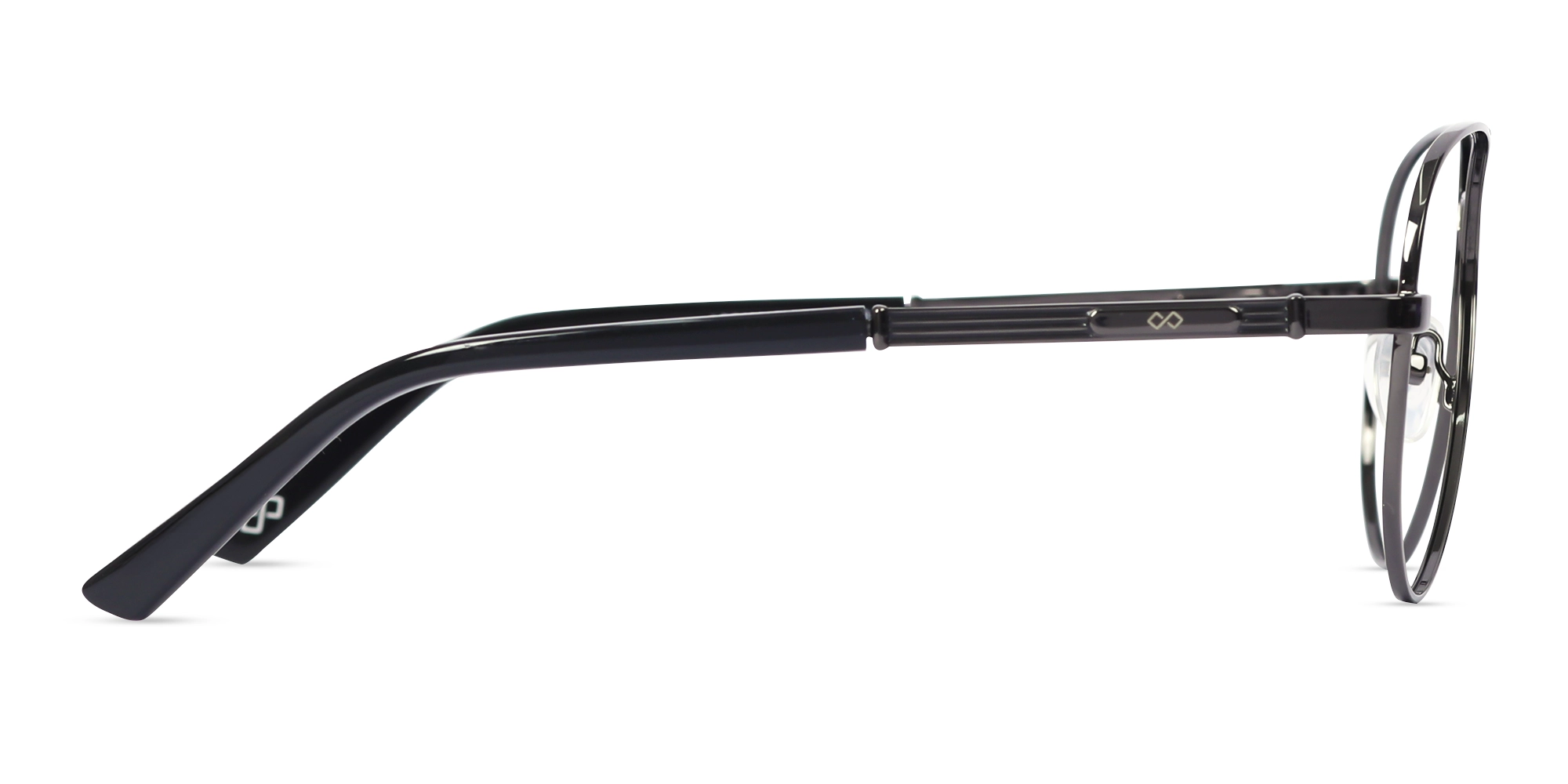 Lightweight Gunmetal Pilot Full-Rim Glasses