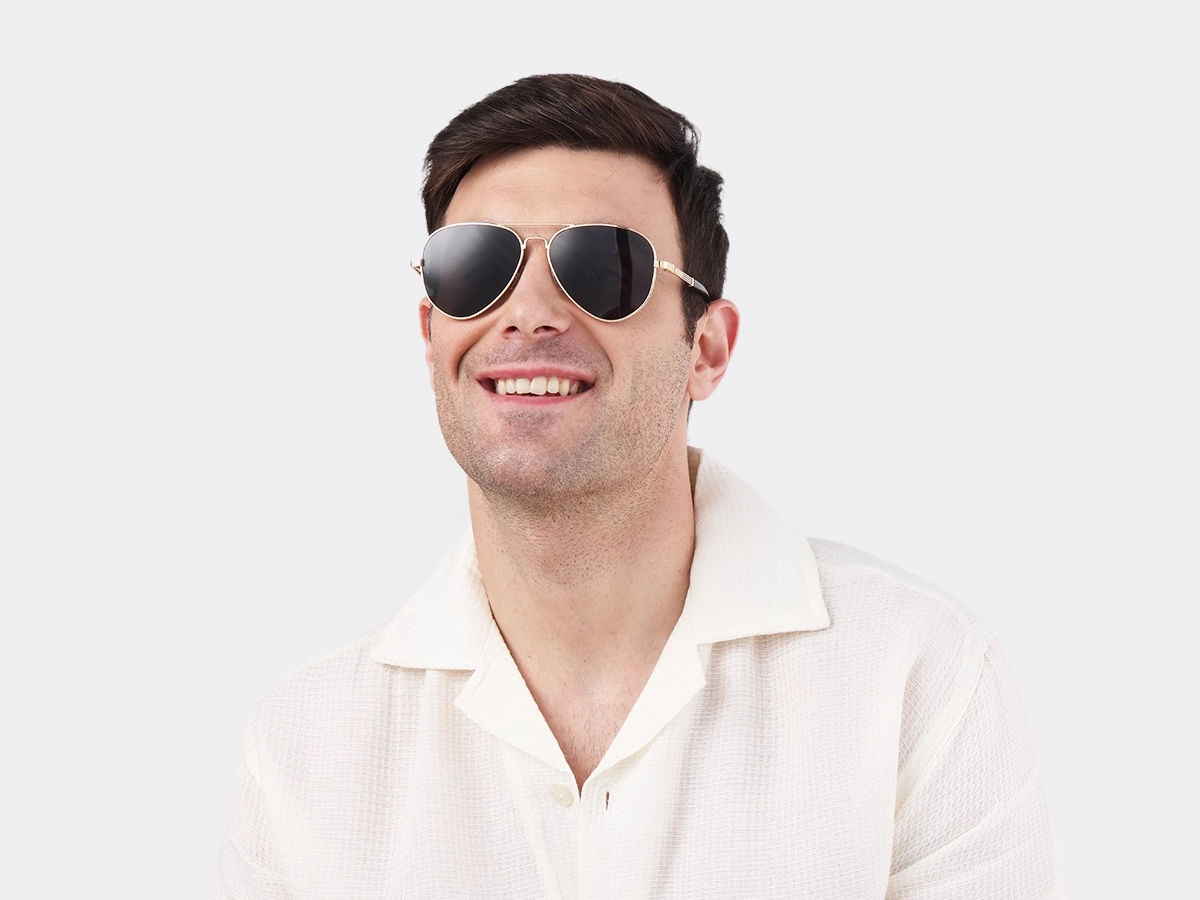 Champagne Gold Lightweight Double Bridge Sunglasses 41