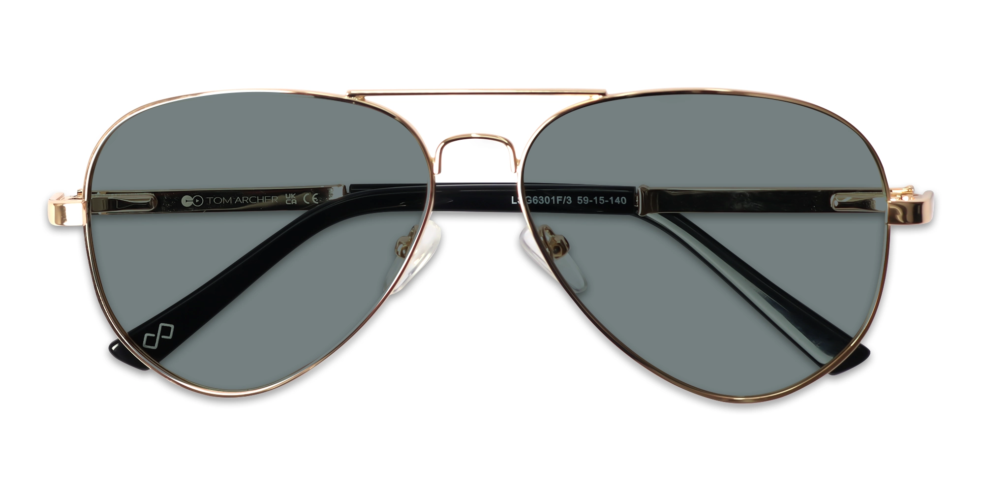 Champagne Gold Lightweight Double Bridge Sunglasses 6