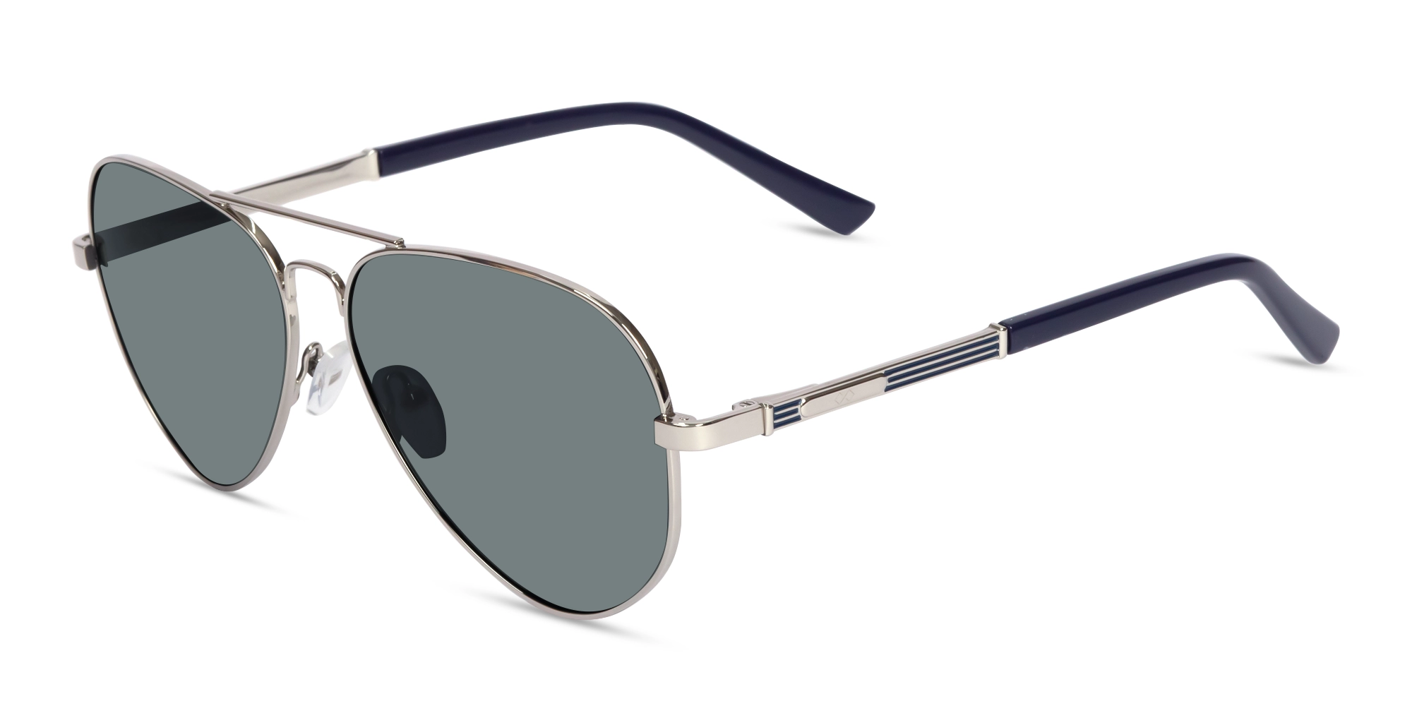 Lightweight Silver Metal Double Bridge Sunglasses 3