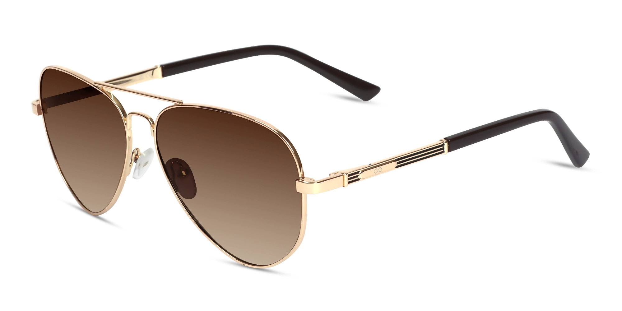 Gold Double Bridge Metal Pilot Sunglasses 3
