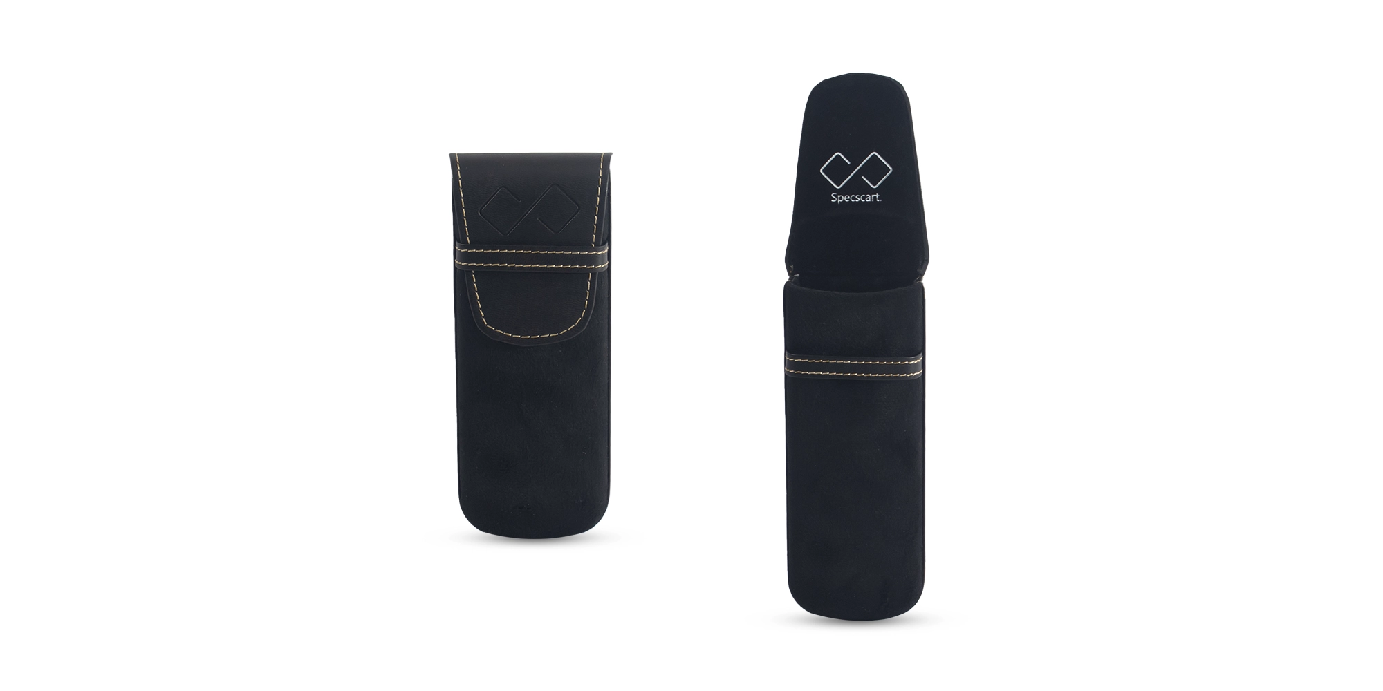 Black Glasses Case Vegan Leather-4