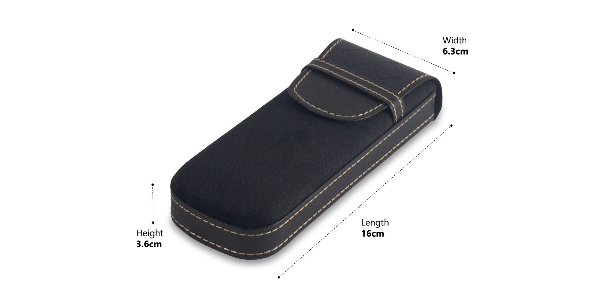 Black Glasses Case Vegan Leather-5