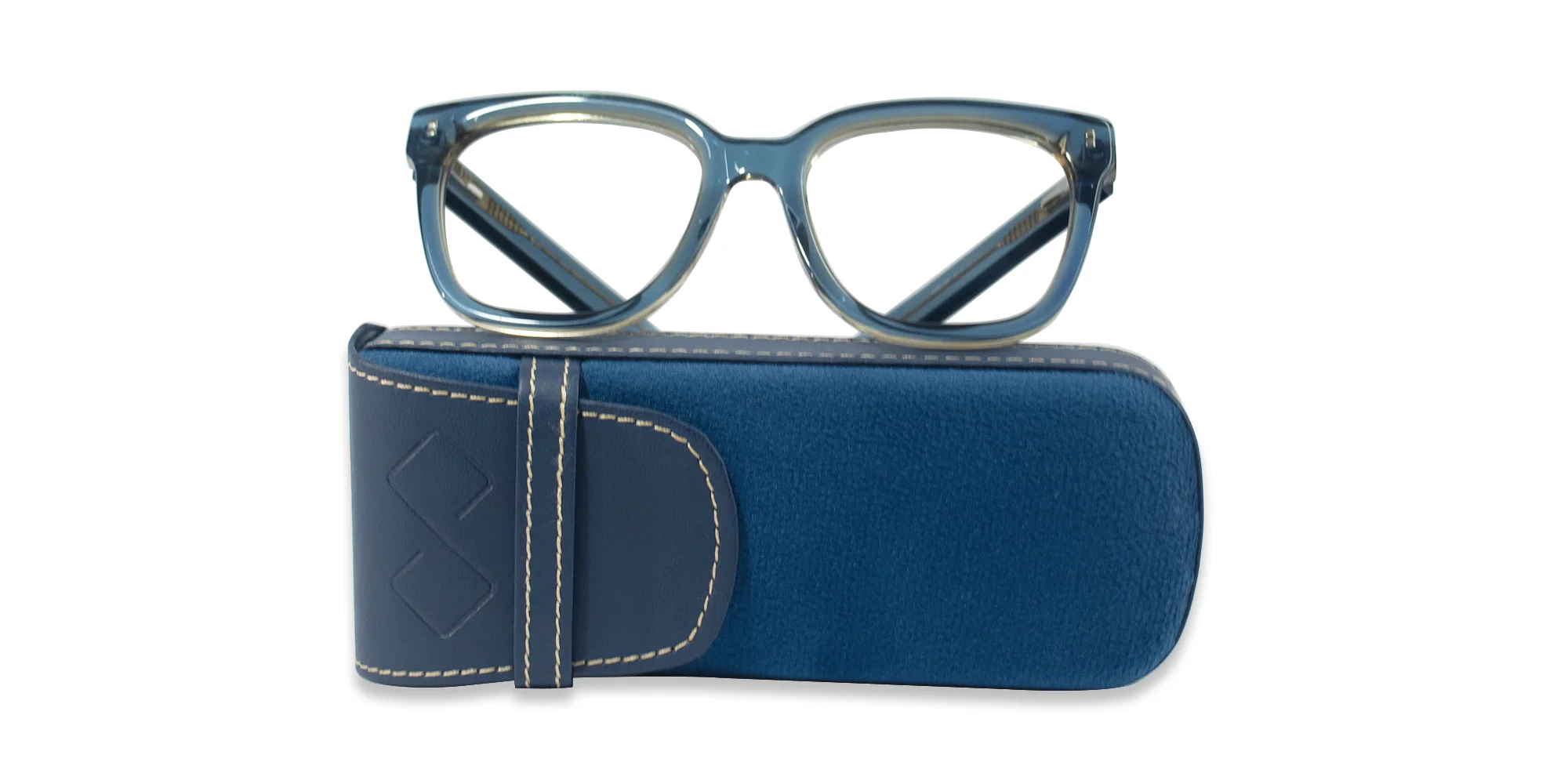 Blue Glasses Case Vegan Leather-6