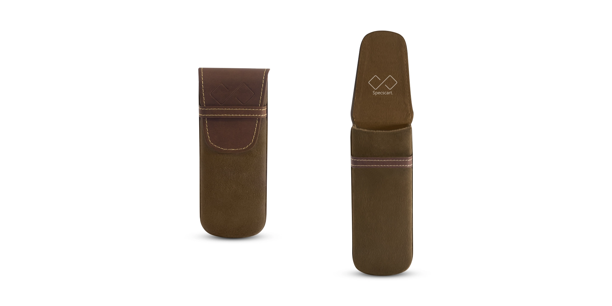 Brown Vegan Leather Glasses Case-2