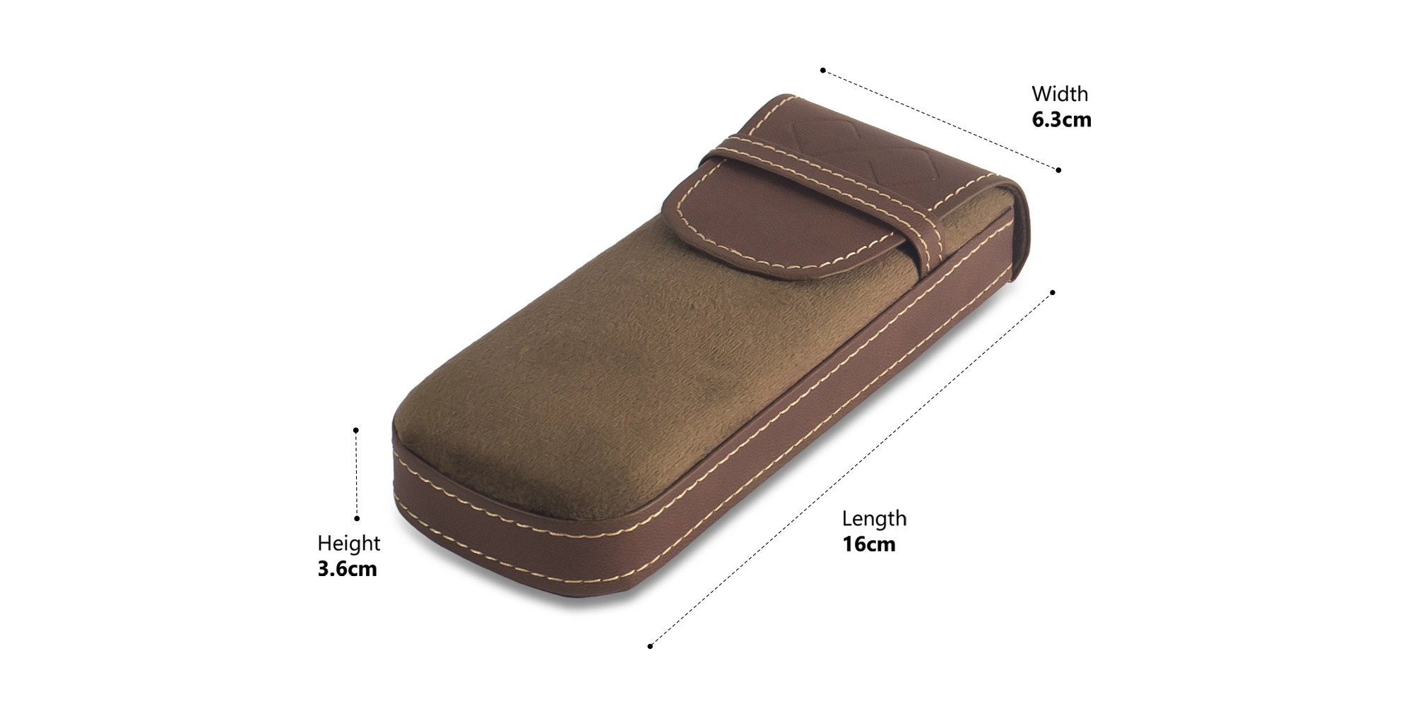 Brown Vegan Leather Glasses Case-2