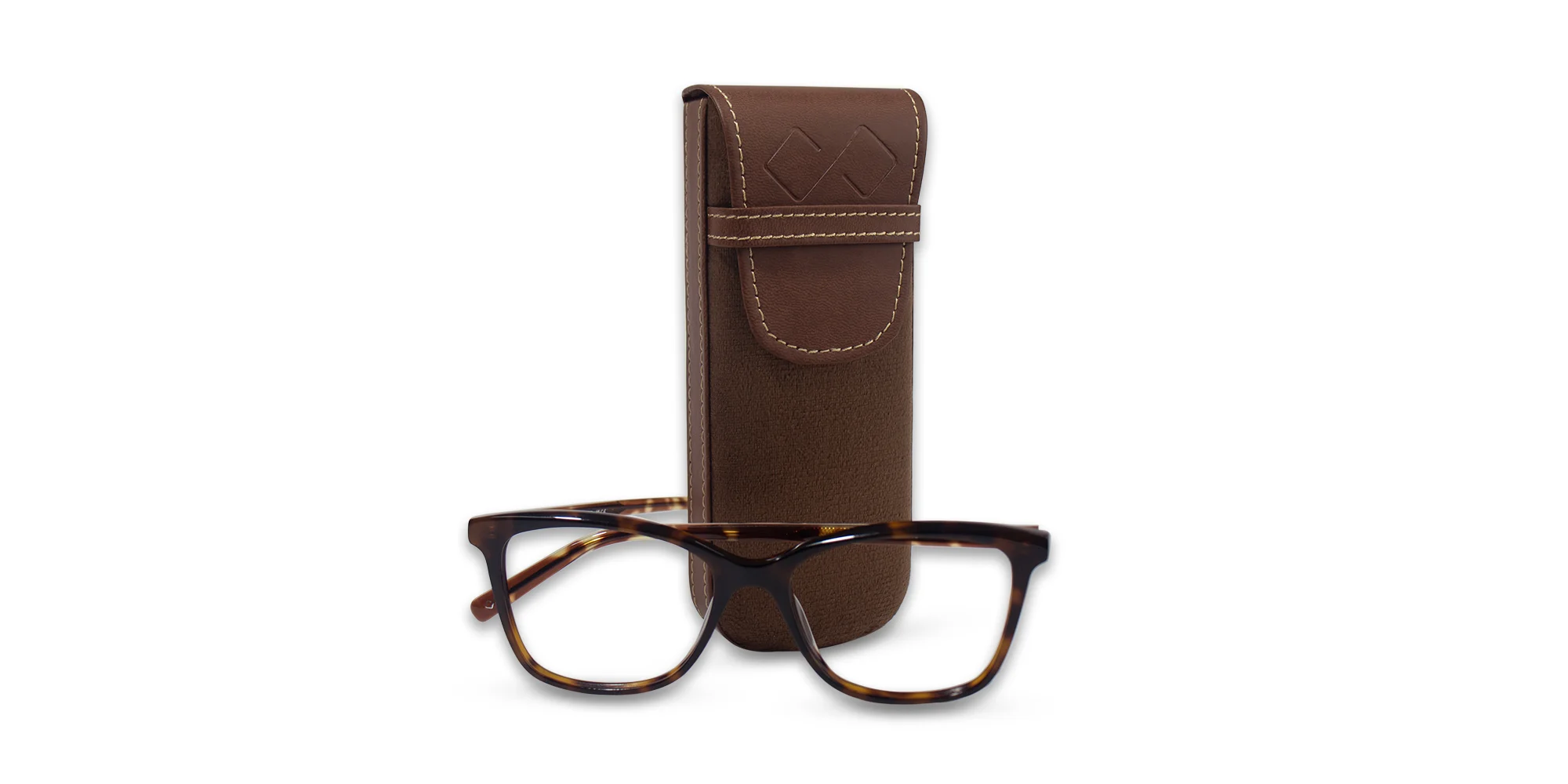 Brown Vegan Leather Glasses Case-5