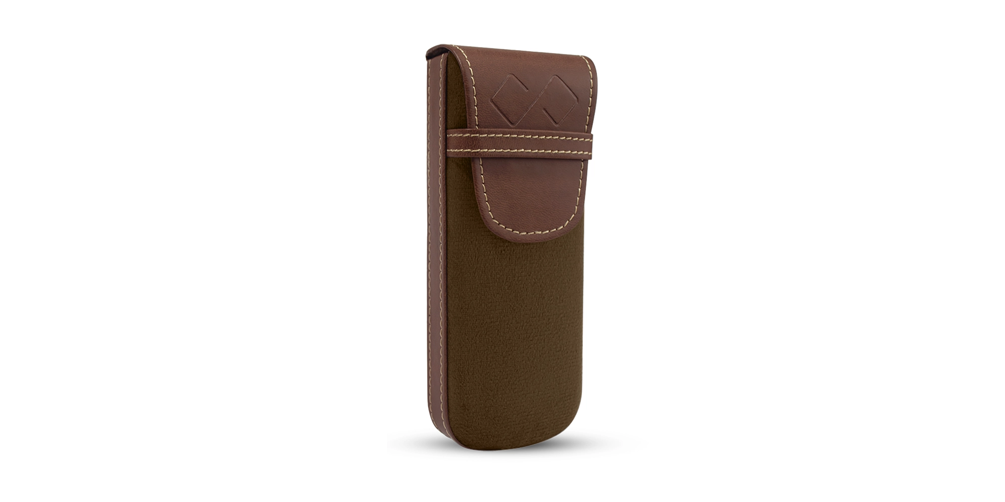 Brown Vegan Leather Glasses Case-2