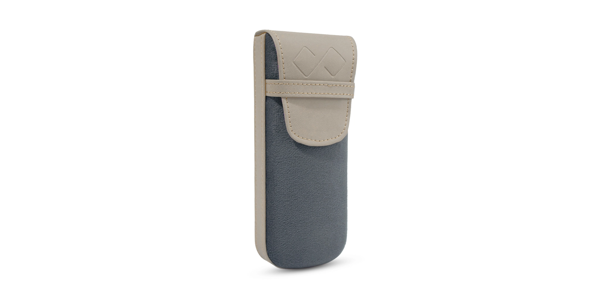 Grey Vegan Leather Glasses Case-1